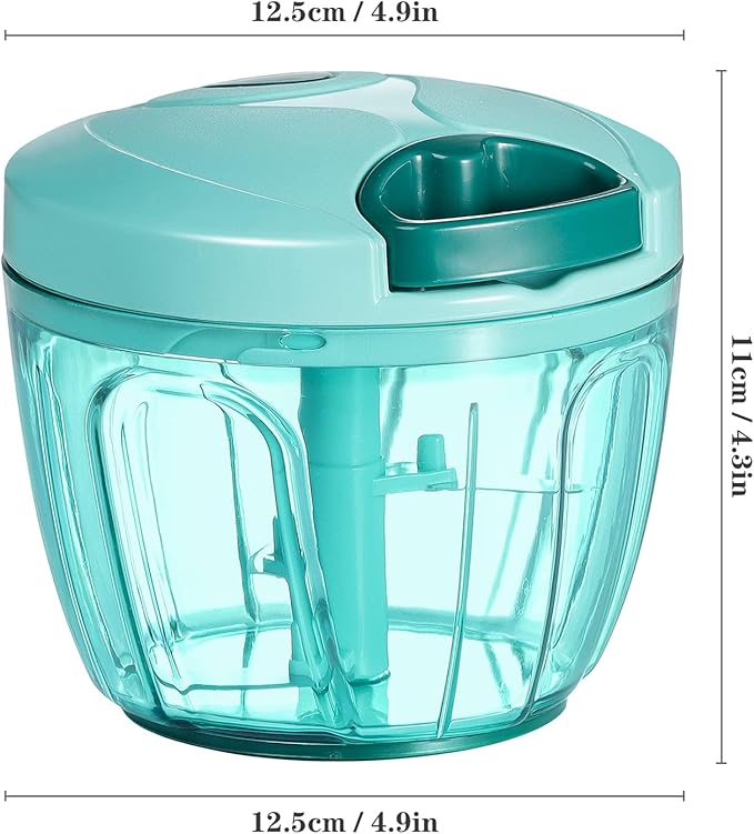 Cambom Manual Food Chopper Vegetable Cutter, Hand String Vegetable Chopper Onions Cutter for Vegetable Fruits Nuts BPA Free Food Safe Material, 650ml Blue