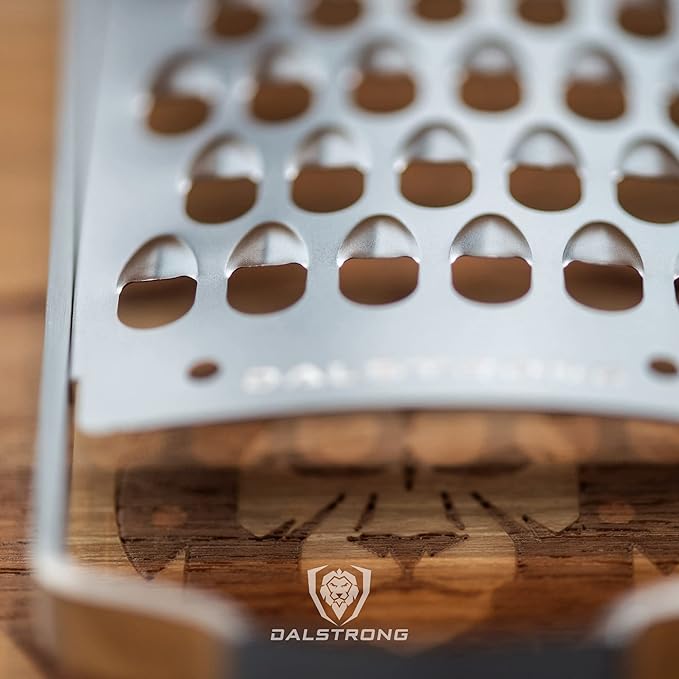 Dalstrong Professional Wide Cheese Grater - Extra Coarse - #304 Stainless Steel Blade - G10 Handle Kitchen Shredder - w/Blade Guard - Fruits & Vegetables, Hard Cheese, Chocolate - NSF Certified