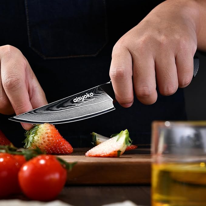 4.5 Inch Paring Knife, Damascus Steel Chef Knife with Ergonomic G10 Handle, VG10 High Carbon Steel, Professional Kitchen Knife for Fruit Vegetable Carving, Ultra Sharp Blades