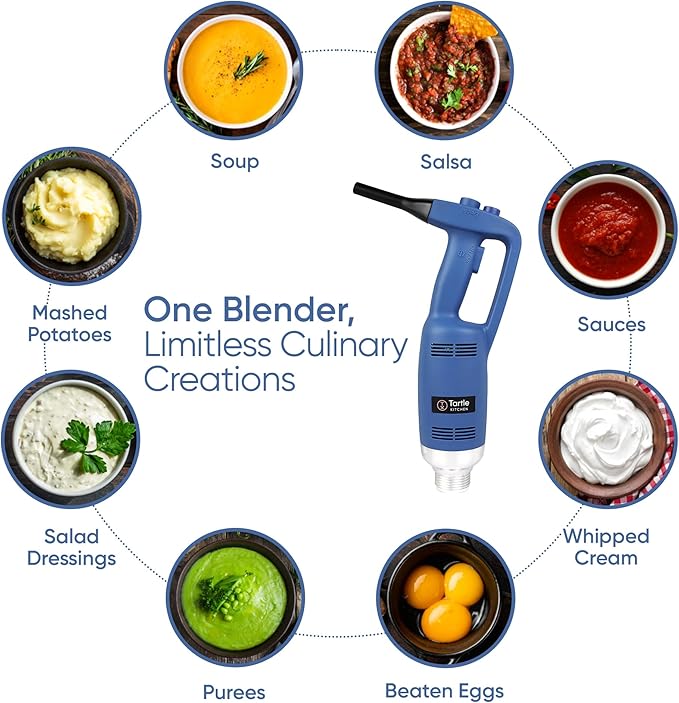 TK Commercial Immersion Blender, 500 Watt/.5 HP Variable Speed Motor, 16,000 RPM Heavy Duty with Performance Assurance - 18"