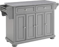 Crosley Furniture Alexandria Stainless Steel Top Rolling Kitchen Island Storage Cart, Microwave Stand, Gray