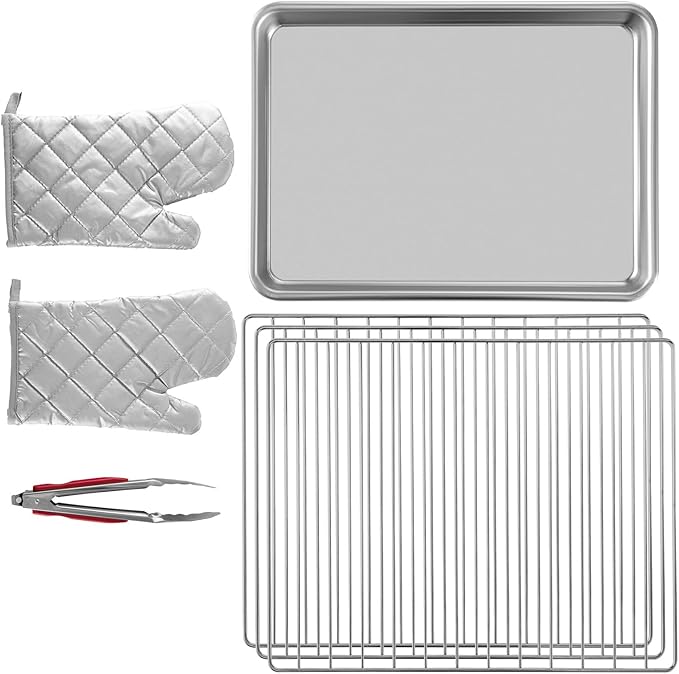 VEVOR Commercial Convection Oven, 21L/19Qt, Quarter-Size Conventional Oven Countertop, 1440W 3-Tier Toaster w/Front Glass Door, Electric Baking Oven w/Trays Wire Racks Clip Gloves, 120V