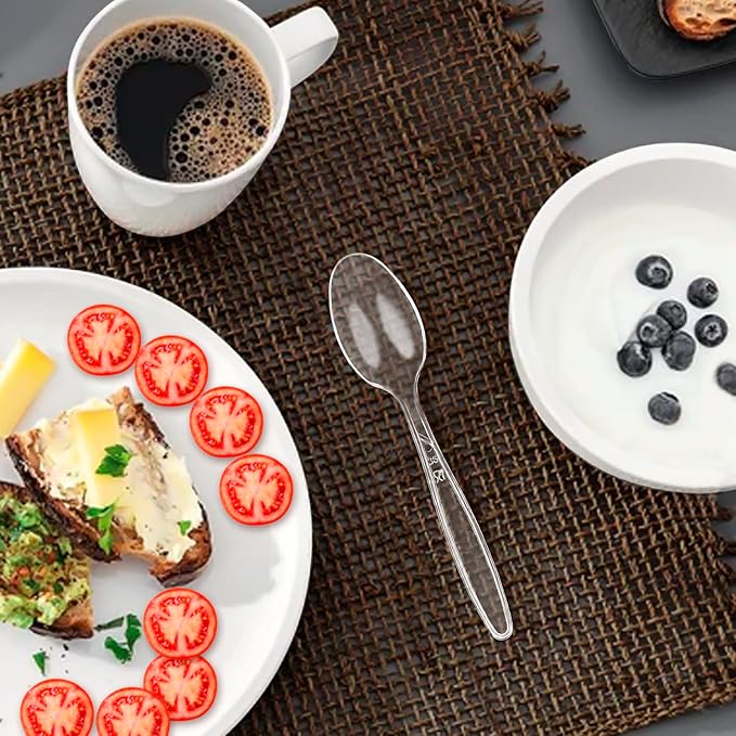 Party Bargains Disposable Cutlery set, Color: Clear Sapphire, Count: 720 Pcs: 120 Knives, 240 Spoons, 360 Forks