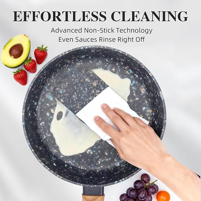 10.25 Inch Nonstick Frying Pan Skillet, Superior PFOA-Free & Non-Toxic Coating, 3mm Aluminum for Even Heat, Induction Compatible, Dishwasher Safe for Eggs & Pancakes