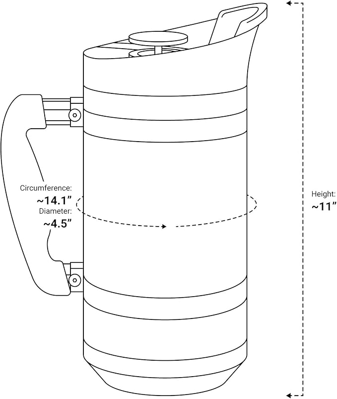BruTrek Basecamp Coffee Press - Double Wall Vacuum Insulated Stainless Steel - Bru-Stop Technology, No Grounds in Coffee, No Spill Lid (Storm Gray, 48 fl.oz)