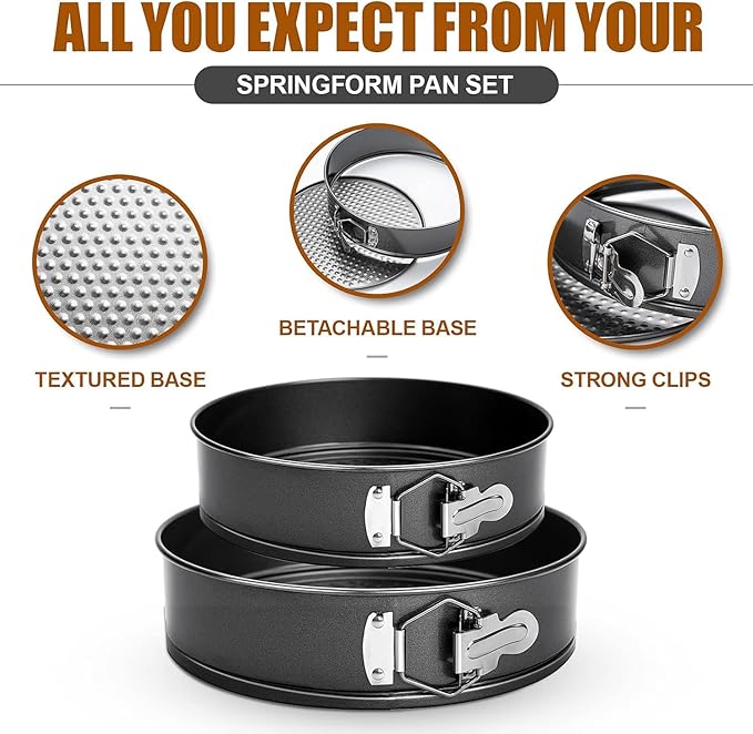 6PCS Springform Pan Round Non Stick Cheesecake Pan Durable Cake Baking Pans with Removable Bottom Cake Molds for Baking