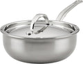 Hestan - NanoBond Collection - Titanium Stainless Steel Saucier Pan with Lid, Induction Cooktop Compatible, 2-Quart