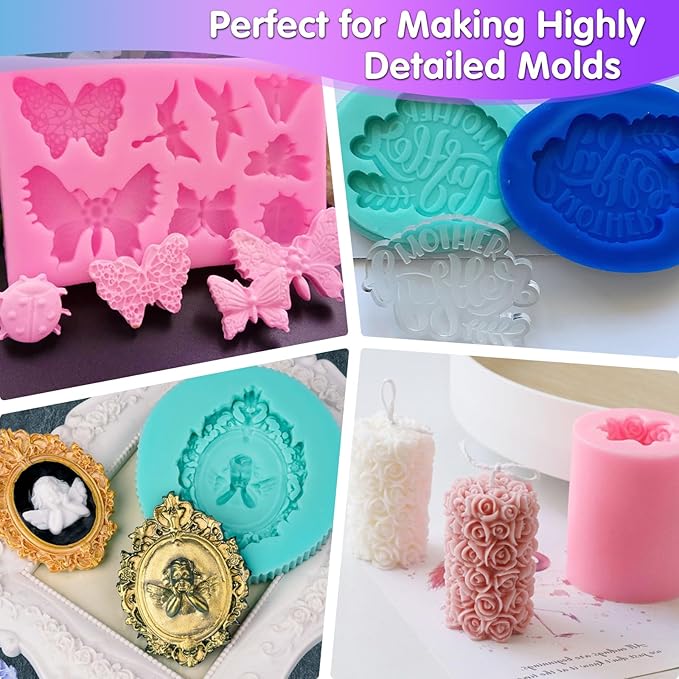 STARTSO WORLD Silicone Mold Making Kit 20A, 80OZ Platinum Liquid Silicone Rubber for Mold Making, Fast Cure & Food Safe Silicone Mold Maker, Ideal for Casting Resin Molds/Silicone Molds 1:1 by Volume