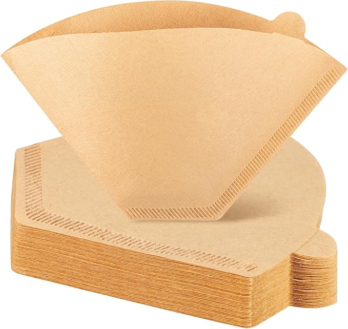100Pcs Coffee Filters #4, Unbleached Natural Coffee Filters 8-12 Cup, Disposable Coffee Filters, 4 Cone Paper Compatible with Ninja Coffee Maker, Pour Over and Drip Coffee Maker