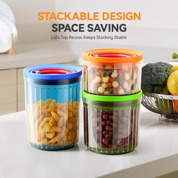 THKAILAR 6-Pack Airtight Food Storage Containers, Coffee-Tinted UV Blocking (10oz/17oz/24oz) for Kitchen Pantry Organization, Leakproof BPA-Free Snap-Lock Lids for Dry Food,Flour,Nuts,Grains,Coffee