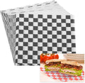 PATIKIL 5.9" x 5.9" Waxed Paper Sheets, 50Pcs Square Pattern Oil-absorbing Dry Food Wrapping Paper for Bakery Coffee Shop Home Baking Kitchen DIY, Black