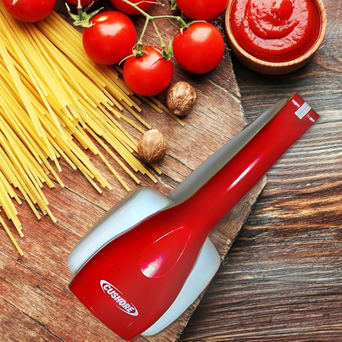 Electric Hard Cheese Grater, Model CES03D, Red, Stainless Steel, Automatic, Cordless, 3 Interchangeable Blades, Easy to Clean
