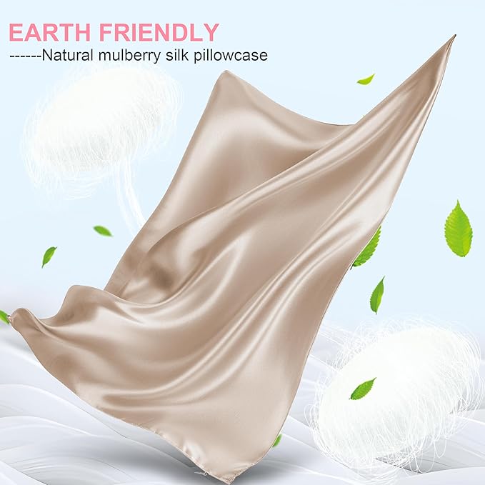 Mulberry Silk Pillow Cases 2 Pack King Size 20x36 Inches with Hidden Zipper, Ultra Smooth and Soft Breathable Cooling Silk Satin Pillowcase Set of 2, Better for Hair and Skin, Gifts for Women Men