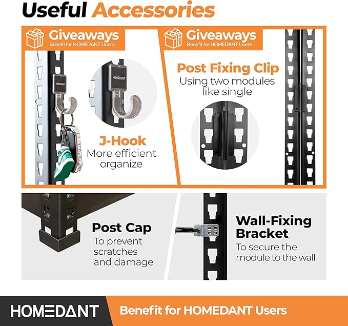 HOMEDANT 28"W x 12.3"D x 59.5"H 5-tier Boltless Metal Shelving Unit Adjustable Garage Storage Utility Rack Heavy Duty Shelves Organization Multipurpose Shelf Warehouse Kitchen Living Room pantry 3Pack