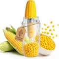 Newness Corn Peeler & Stripper for Corn on the Cob, Safe Blade Hidden Inside, Oversized No-Mess Cup, Serrated Blade for Easy Kernel Removal – Prep Corn in Seconds