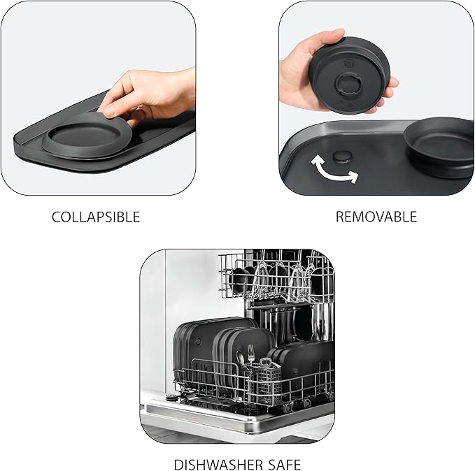 Madesmart Dipware Reusable Dining Plate/Serving Tray for Appetizers and Snacks, Food-Safe Appetizer Serving Platter with Removable Dip Bowl, Ocean