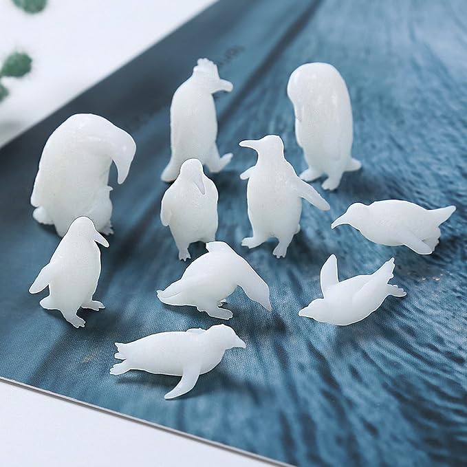 Woohome 3D Resin Moulds & Fillers - 20 Mini Penguin Casting Moulds for Art Resin Crafts & Jewelry Making