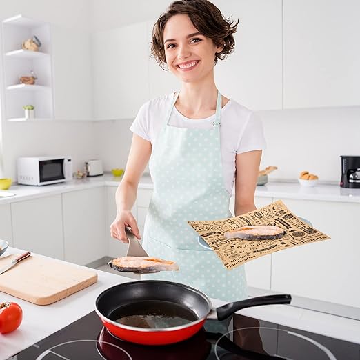600 Pcs 12 x 12 Inch Deli Wax Paper Sheets Grease Resistant Tray Basket Liners Newsprint Paper Water and Grease Proof Sandwich Wrapping Square Hot Dog Wrappers for Food Baking (Brown)
