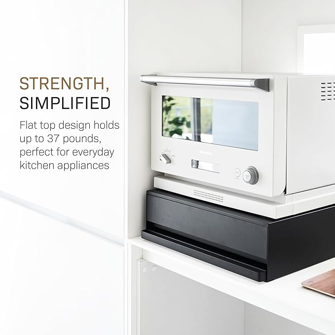 Yamazaki Home Tower Kitchen Countertop Organizer Appliance Stand With Drawer And Pull-Out Shelf - Steel
