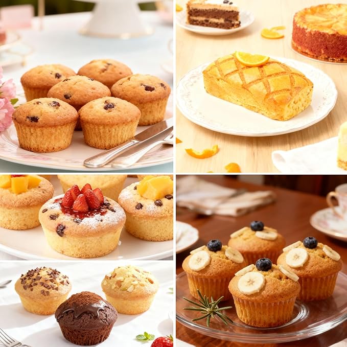 CAKETIME 3 Pack Silicone Bakeware Set, Metal Reinforced Frame Silicone Muffin Pans for Baking Nonstick with Handle,12 & 24 Cup Muffin Pans and 12-Cup Mini Loaf Pan, BPA Free