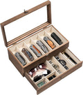 Knife Display Case, 2-Layer Pocket Knife Case Display & Storage Knives, Solid Wood Knife Case for Collections, Gift for Boyfriend Fathers Day Birthday Gifts((Walnut)