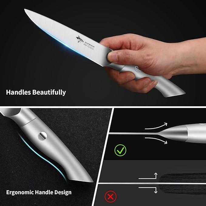 MAD SHARK Paring Knife 3.5 inch Paring Knives, Small Kitchen Knife, Ultra Sharp German Stainless Steel Vegetable Knives, Ergonomic Handle Design