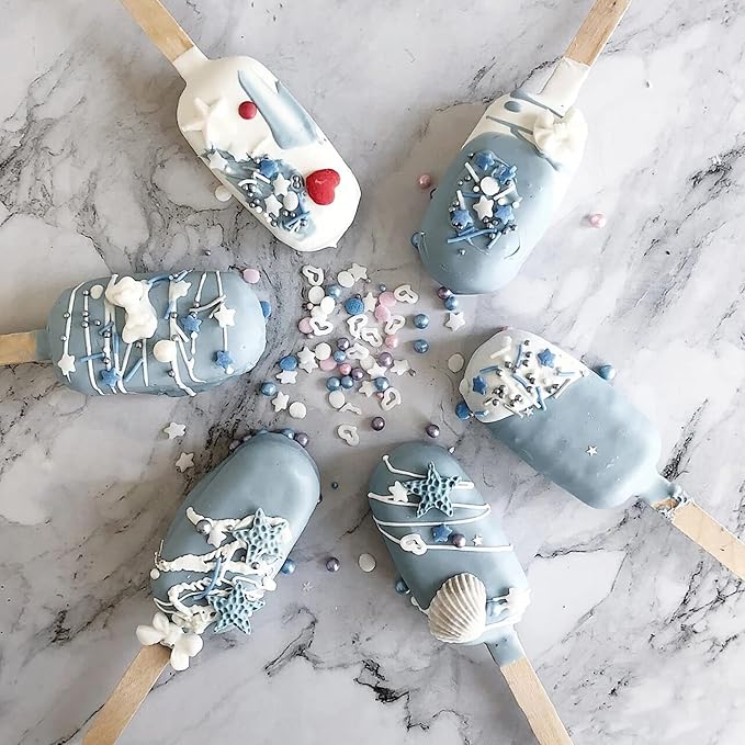 Popsicles Molds, Ozera 2 Pack Homemade Cake Pop Molds, Reusable Silicone Ice Pop Cream Maker Cakesicle Molds with 50 Wooden Sticks & 50 Bags