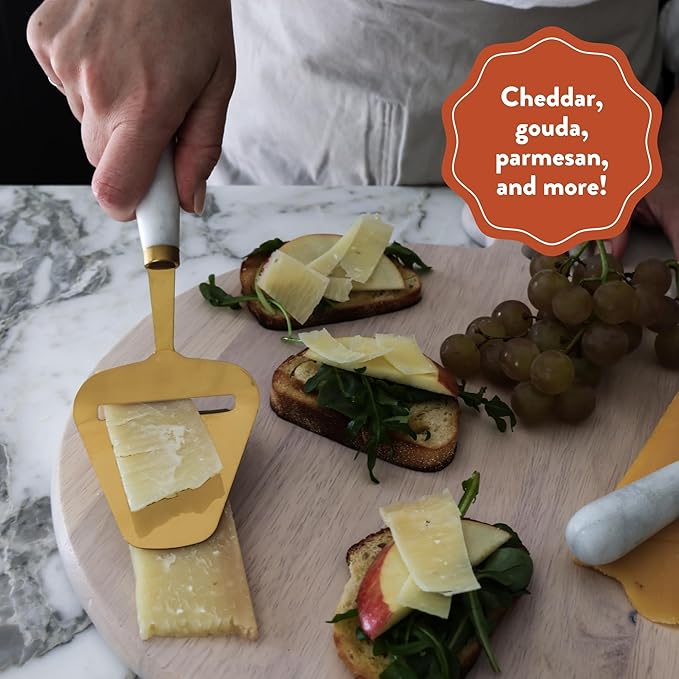 White Marble Cheese Plane/Slicer, Handheld