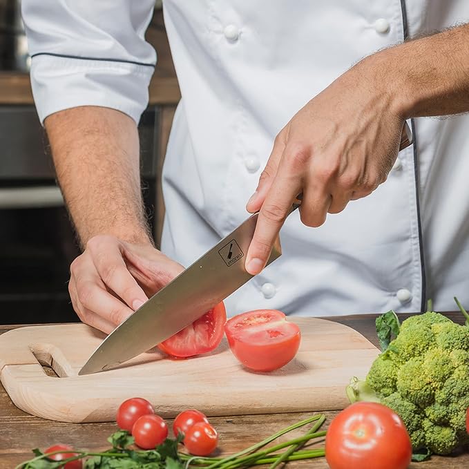 imarku Chef Knife - Pro Kitchen Knife 8 Inch Chef's Knives Japanese SUS440A Stainless Steel Sharp Paring Knife with Ergonomic Handle, Orange Handle, Christmas and Thanksgiving Gifts for Men and Women