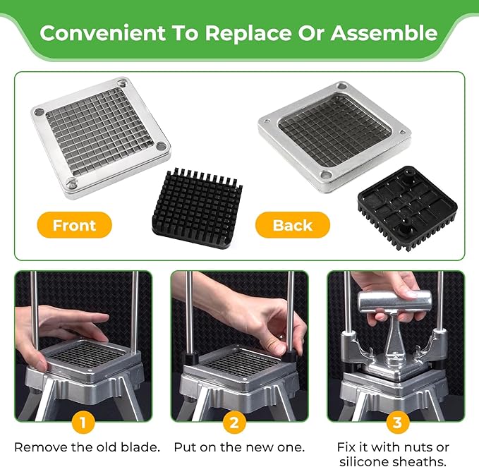 Replacement Chopper Blade Commercial Vegetable Chopper Dicer Stainless Steel Blade for Fruit Cutting Machine Tomato French Fries Cutter (2 * 1/4″ Blade)