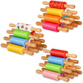 Mini Silicone Rolling Pin for Kids, Non-stick Surface Wood Handle, 9 Inch 30 Pack