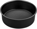 LIANYU 6 Inch Round Cake Pan for Baking, Nonstick Stainless Steel Baking Cake Pan Tin Bakeware for Birthday Wedding Party, Non Toxic Coating, 2 Inch Deep, Dishwasher Safe, Black