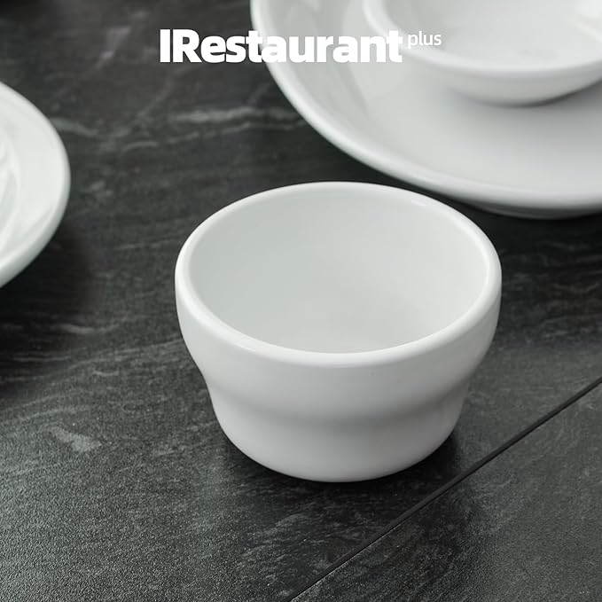 Stoneware Narrow Rim Commercial Grade Dinnerware Bright White, Bouillon Cup 6oz, Case of 36