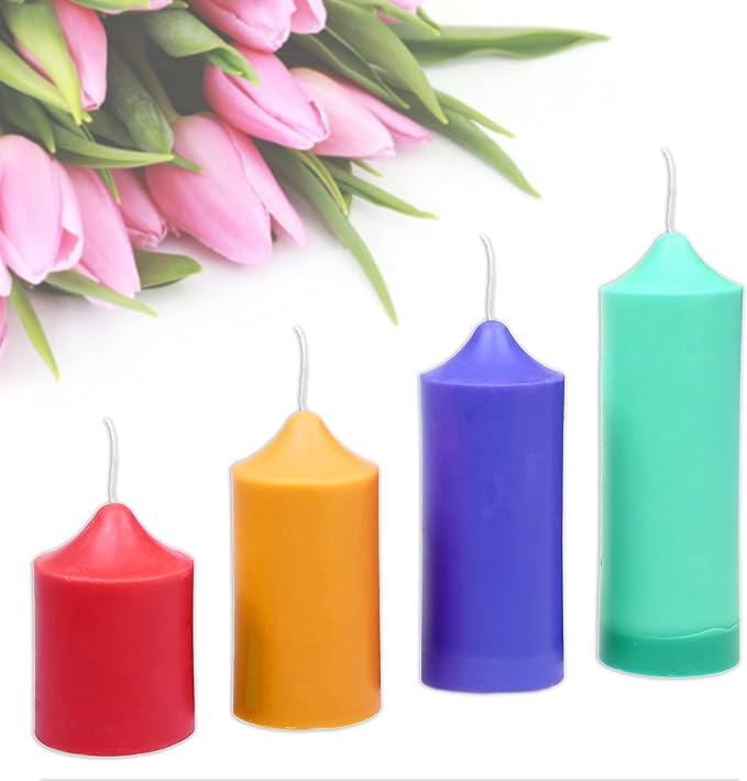 MILIVIXAY 2PCS Pillar Candle Mold -Height: 5.0inch,Diameter:2.0inch-30ft Long Wicks, 2pcs Wick Holders, a Mold Sealer and a Lead Wire Included as a Gift