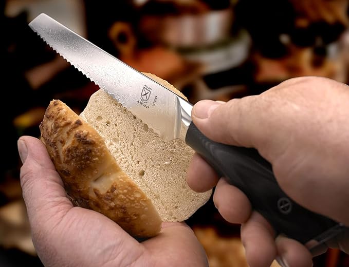 Mercer Culinary M13789 Premium Grade Super Steel, 8-Inch Serrated Bread Knife, G10 Handle