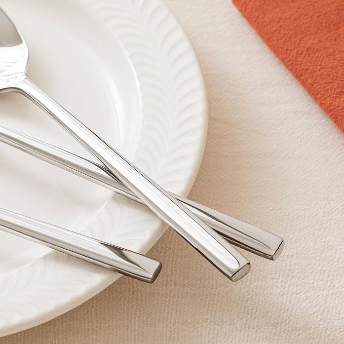 KINGSTONE Dinner Spoon Set, 24-Piece Tablespoons Silverware Spoons, Premium Food Grade Stainless Steel Spoons, Mirror Finish & Dishwasher Safe, Use for Kitchen, Home, Wedding, Party