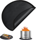 20 Inch Fireproof Mat for Outdoor Grill & Fire Pit - Amazstove Round Heat Resistant BBQ Mat, Under Grill Mat & Deck Protector for Patio, Lawn, Wood Decks（Glossy Black） (Black, 20 inch)