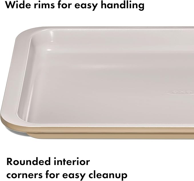 OXO Good Grips Non-Stick Pro Ceramic Coated Metal Bakeware Quarter Sheet Pan – Biscuit