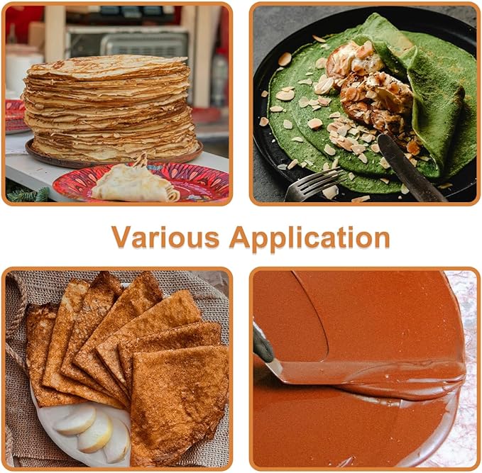2 Pack Crepe Spreader Kit, Stainless Steel T-Shaped Batter Spreaders, Pancake Tool, Crepes Sticks Fit Any Crepe Pan Maker, 1 Large 7" + 1 Small 5"