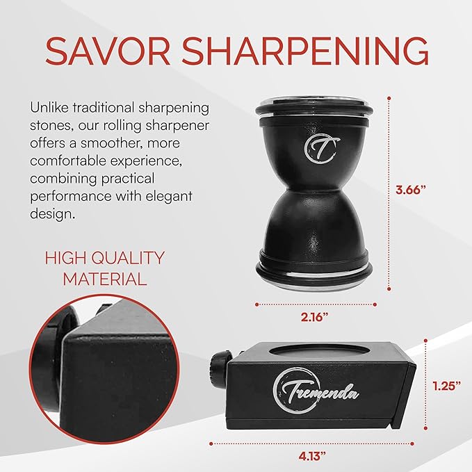 Tremenda Diamond Rolling Knife Sharpener Set – Manual Sharpening Tool with 4-Angle System – Portable Sharpener for Kitchen, Chef, and Pocket Knives