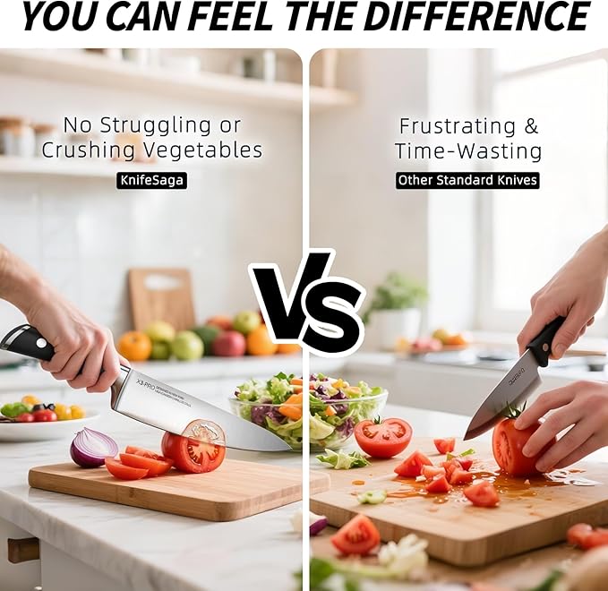 Knife Set with Block, Japanese 15 PCS Ultra Sharp Ktichen Knives Set, High Carbon Stainless Steel Knife Block Set with Sharpener, Professional Knives with Ergonomic Handle for Home Chefs
