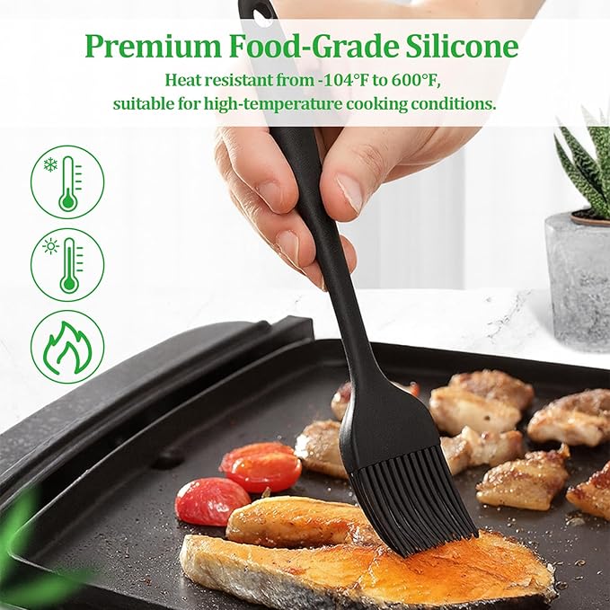 3 PCS Silicone Basting Pastry Brush,Heat Resistant Cooking Brush for Oil Butter Sauce,Premium Cooking Brush for Sauce Marinade Meat Glazing