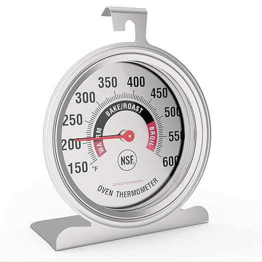 Efeng Large in Oven Thermometer for Electric or Gas Oven (2 packs) -Large Hook Baking Thermometer,Cooking Thermometer with NSF quality & non fading color dial oven safe after long time cooking