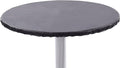 Yourtablecloth Heavy Duty Vinyl Round Fitted Tablecloth (Table Cover) with Flannel Backing Vibrant Colors Elasticized Tablecloth Great for Indoor and Outdoor Dining and Playing Cards 42” Black