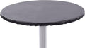Yourtablecloth Heavy Duty Vinyl Round Fitted Tablecloth (Table Cover) with Flannel Backing Vibrant Colors Elasticized Tablecloth Great for Indoor and Outdoor Dining and Playing Cards 60” Black