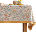 patdrea Designer Vintage French Extra Long Rectangular Tablecloth,Floral Birds Pattern Linen Table Cloth,Decorative Cover for Kitchen Dining Banquet,Christmas,Thanksgiving,67"x118"-Magnolia