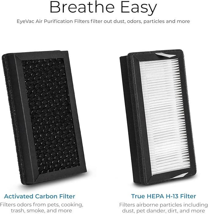 EyeVac Air 2-in-1 HEPA Air Purifier & Touchless Vacuum Automatic Dustpan - Ultra Fast & Powerful - Covers 600 Sq ft - Corded Canister Vacuum, Bagless, Automatic Sensors, 1000 Watt (White/Silver)