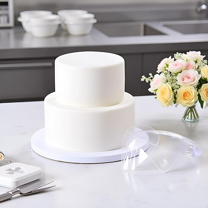 5 Pcs Transparent Transparent Cake Cream Scraper, Flexible Plastic Cake Scraper Decorating Tools, Decorating Clear Icing Smoother Tools for Cake Decoration
