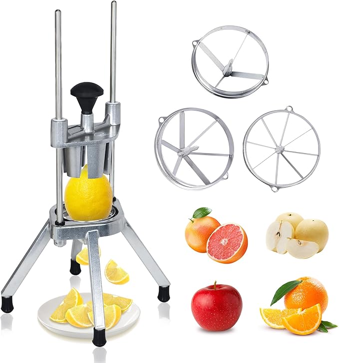 Hakka Commercial Easy Wedger Slicer Lemon Cutter with 4 Wedger/ 6 Wedger/8 Wedger Stainless Steel Fruit Cutter Lime Slicer for Lemons Limes Tomatoes Potatoes