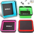 SHALL New Version Collapsible Magnetic Parts Tray Set, 4-Pack Magnetic Tool Trays for Screw Bolts Nuts Washers Pins & Small Metal Parts, 4.5” Square Silicone Foldable Bowls w/Dual-Sided Magnetic Base